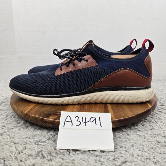 Cole Haan Grand Motion Navy Knit Brown Leather Casual Lifestyle Sneaker Men 11.5 - Picture 1 of 13